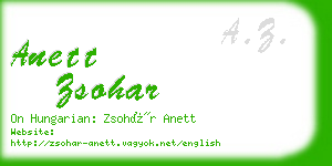 anett zsohar business card